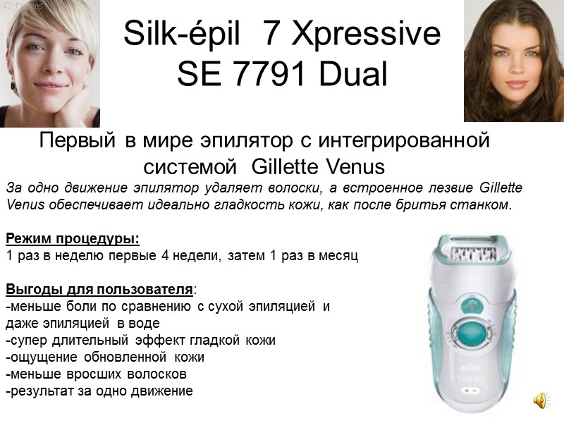 Silk-épil  7 Xpressive SE 7791 Dual Первый в мире эпилятор с интегрированной 